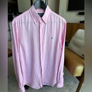 Polo Ralph Lauren Linen shirt light pink size M slim fit